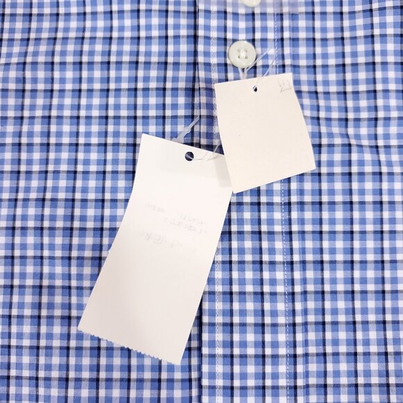 Ralph Lauren Shirt Mens 17 XL Classic Fit Blue Gingham Plaid Button Down Shirt - Picture 10 of 16